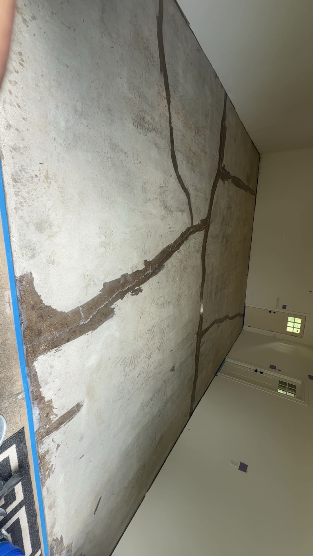 Concrete crack repair and surface preparation before coating